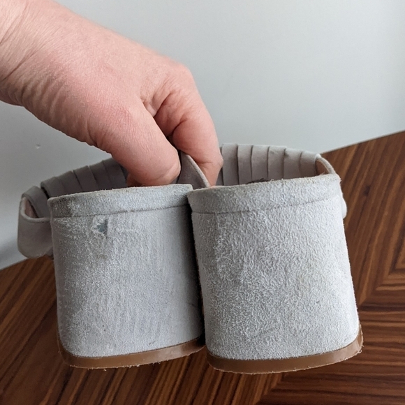 Alberto Zago suede Open Toe Casual tassel Slide grey size 39 9US s2 - Picture 5 of 12